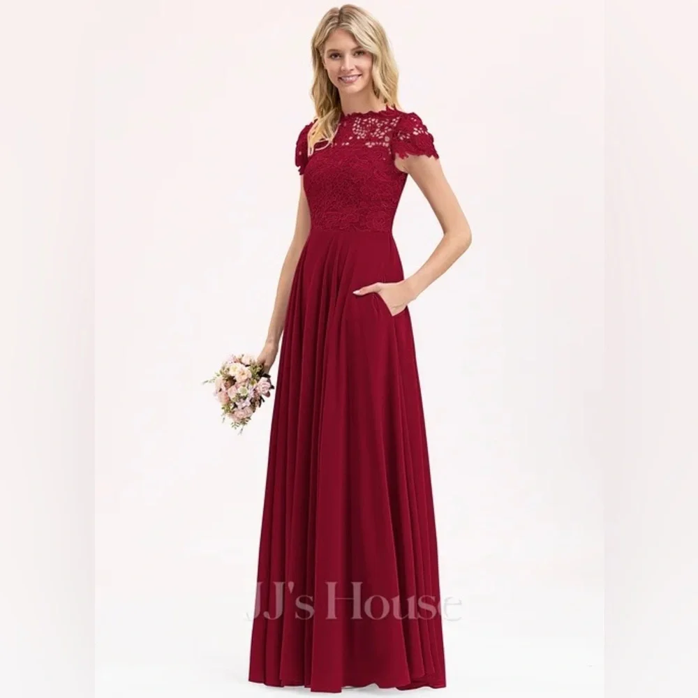 JJshouse Bridesmaid Dress Burgundy 16W - Picture 7 of 8